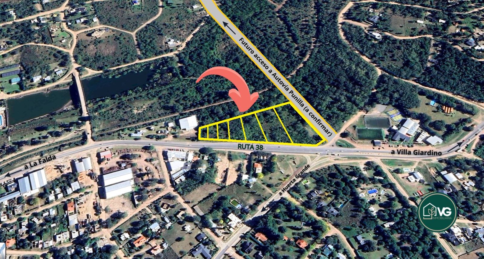 ¡¡¡ OPORTUNIDAD !!! Excepcionales lotes comerciales sobre Ruta 38, zona en plena expansión